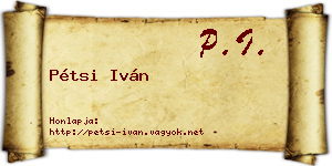 Pétsi Iván névjegykártya